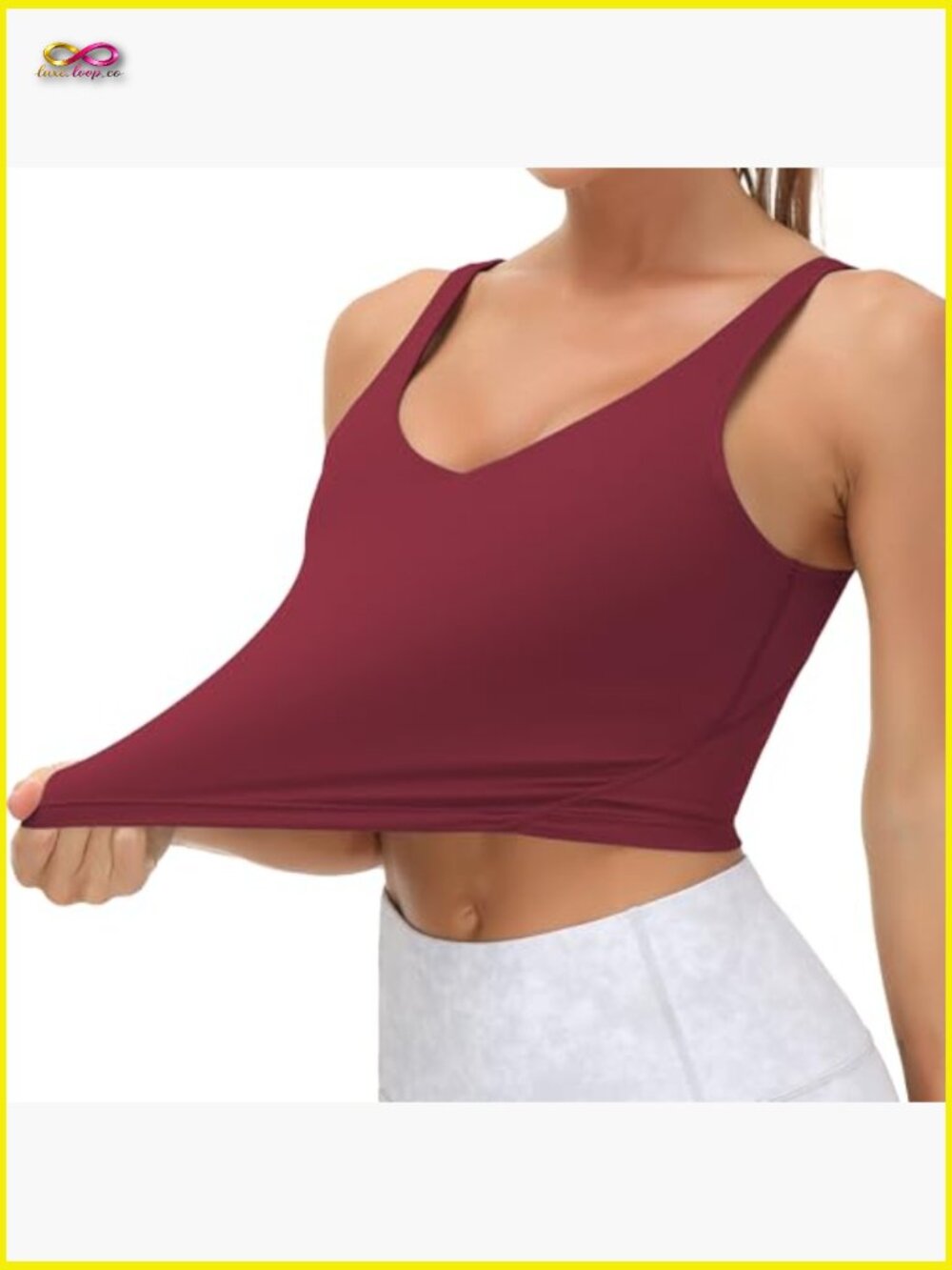 Longline Sports Bra Wirefree Padded Medium Support Yoga Workout Tank Top - Picture 4 of 7